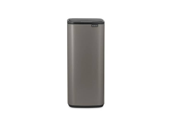 Mülleimer BRABANTIA Bo Touch Bin 30 l , grau (platin), B:28cm H:65cm, Stahl, Mülleimer, Mülleimer