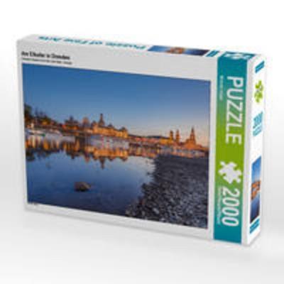 CALVENDO Puzzle Am Elbufer in Dresden 2000 Teile Puzzle quer | 2000 Teile Lege-Größe 90 × 67 cm Foto-Puzzle für glückliche Stunden