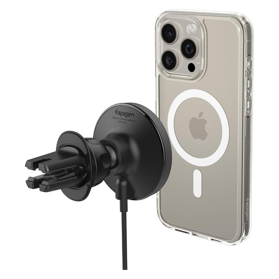 Spigen OneTap Pro 4 MagSafe Car Mount Charger - Wireless / Air Vent - Black (ACP08542)