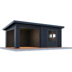 Wolff Finnhaus WPC Gartenhaus Tona 6030 - 28 mm Anthrazit