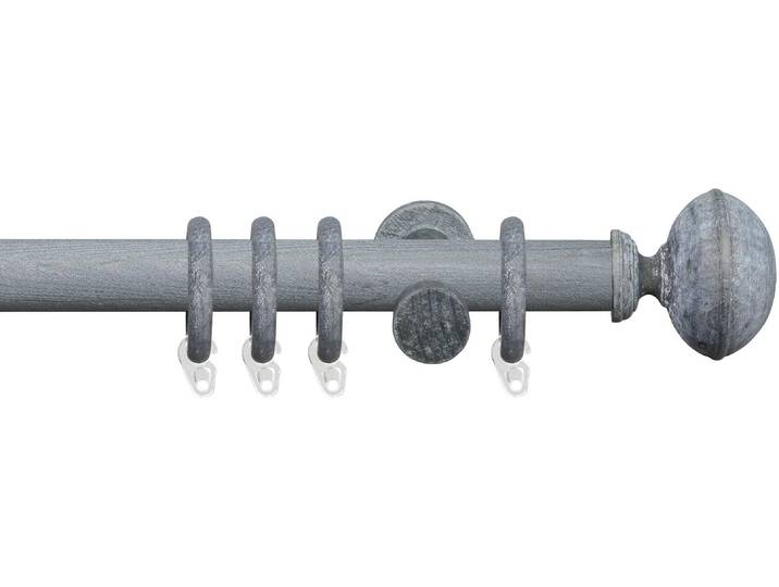 Gardinenstange LIEDECO Terra Klingel Gr. 4, grau (kalkgrau), L:240cm Ø:28mm, Holzwerkstoff, Gardinenstangen, Gardinenstange