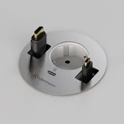Kindermann CablePort table3 - 1x Schuko + 1x USB-C Charger + 2x Kabeldurchlass -...