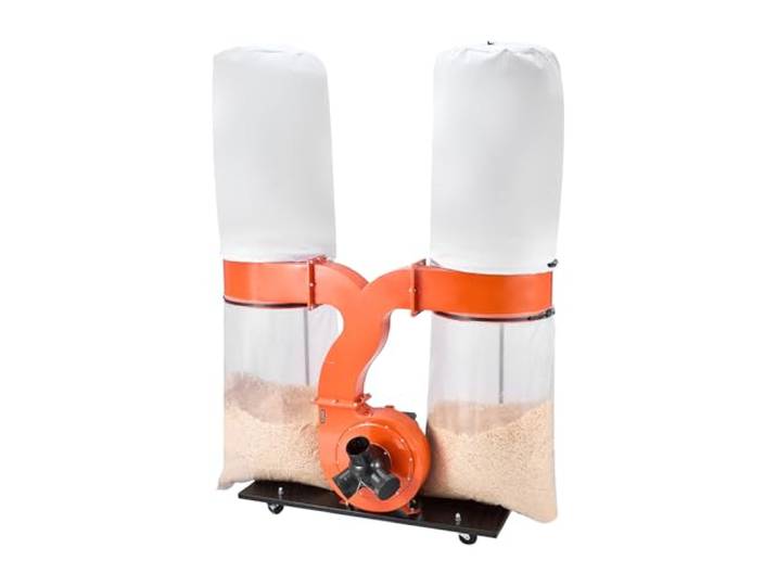 VEVOR Collecteur de Poussière Cône Vortex 3 HP Dépoussiéreur Mobile Sacs Collecte Poussière 132\,5 L Sacs Filtrants 159 L Système Dépoussiérage Précision 2\,5 microns Collecteur Sciure pour Travail Bois