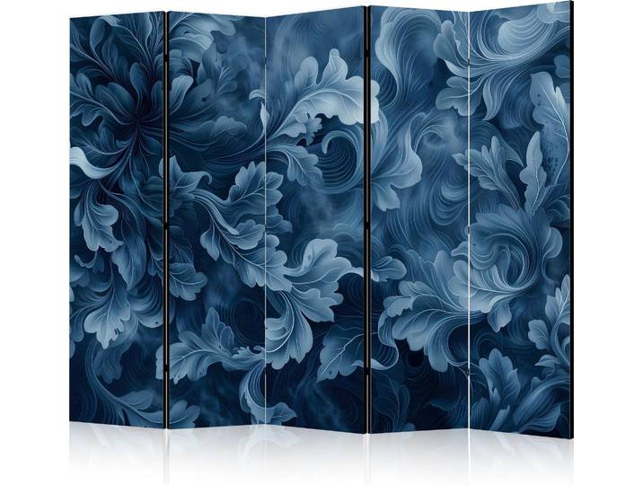 Paravent Décoratif Artgeist Feuilles Victoriennes Bleu Foncé 225x172 Cm