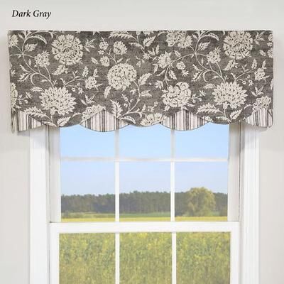 R L Fisher Inc Adela Petticoat Valance 52 x 15, 52 x 15, Dark Gray
