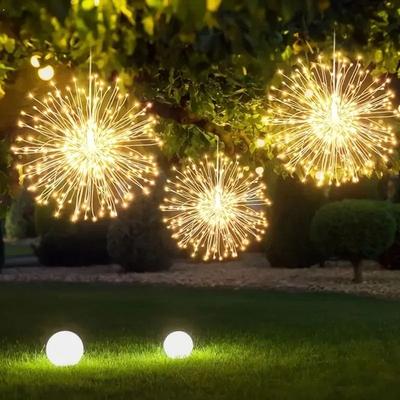 Uplift Picks Solar Starburst Ball Lights With Remote Control Eight Modes Outdoor Decor warm (3)