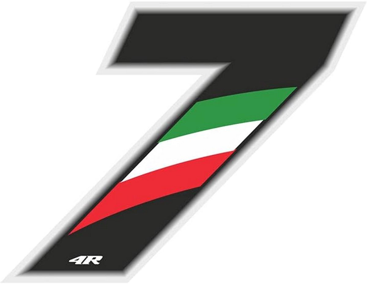 Racing Cijfer 7 Mini met Italiaanse Vlag - 3 x 2,5 cm
