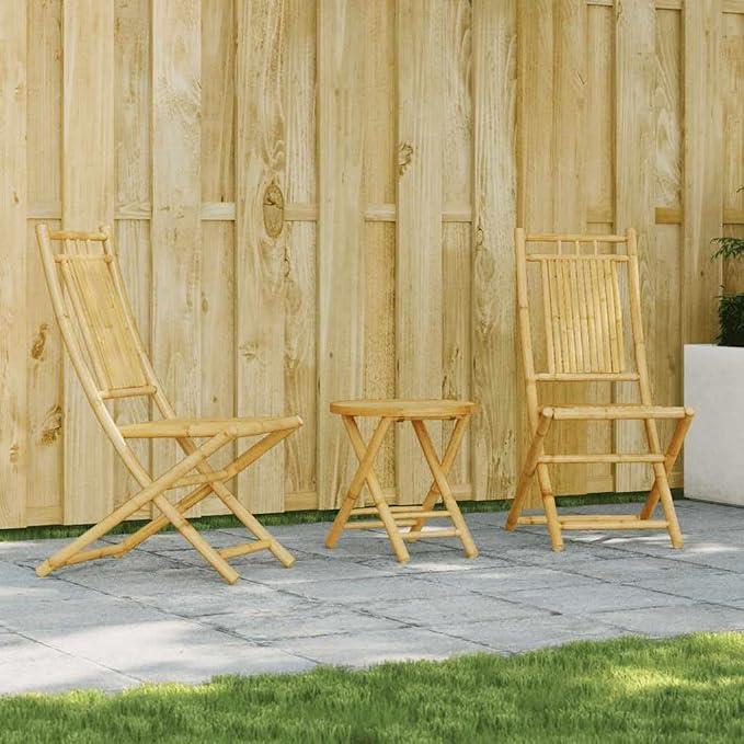 3-teiliges Bistro-Set Bambus Outdoor A