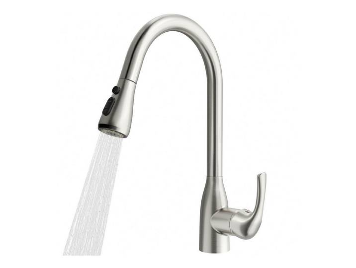 Rainsworth Küchenarmatur Küchenarmatur Ausziehbar 40cm (Wasserhahn mit Kalt und Warmwasserschlauch,Schwarz, Spültischarmatur 360° Schwenkbar,Mischbatterier Küche) 3 Modus Wasserhahn Küche mit Hohe Bogenauslauf