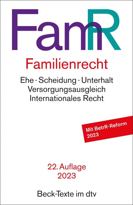 Familienrecht: Rechtsstand: 1. Januar 2023 (Beck-Texte im dtv) - Preis vom 30.09.2026 22:30:23 h