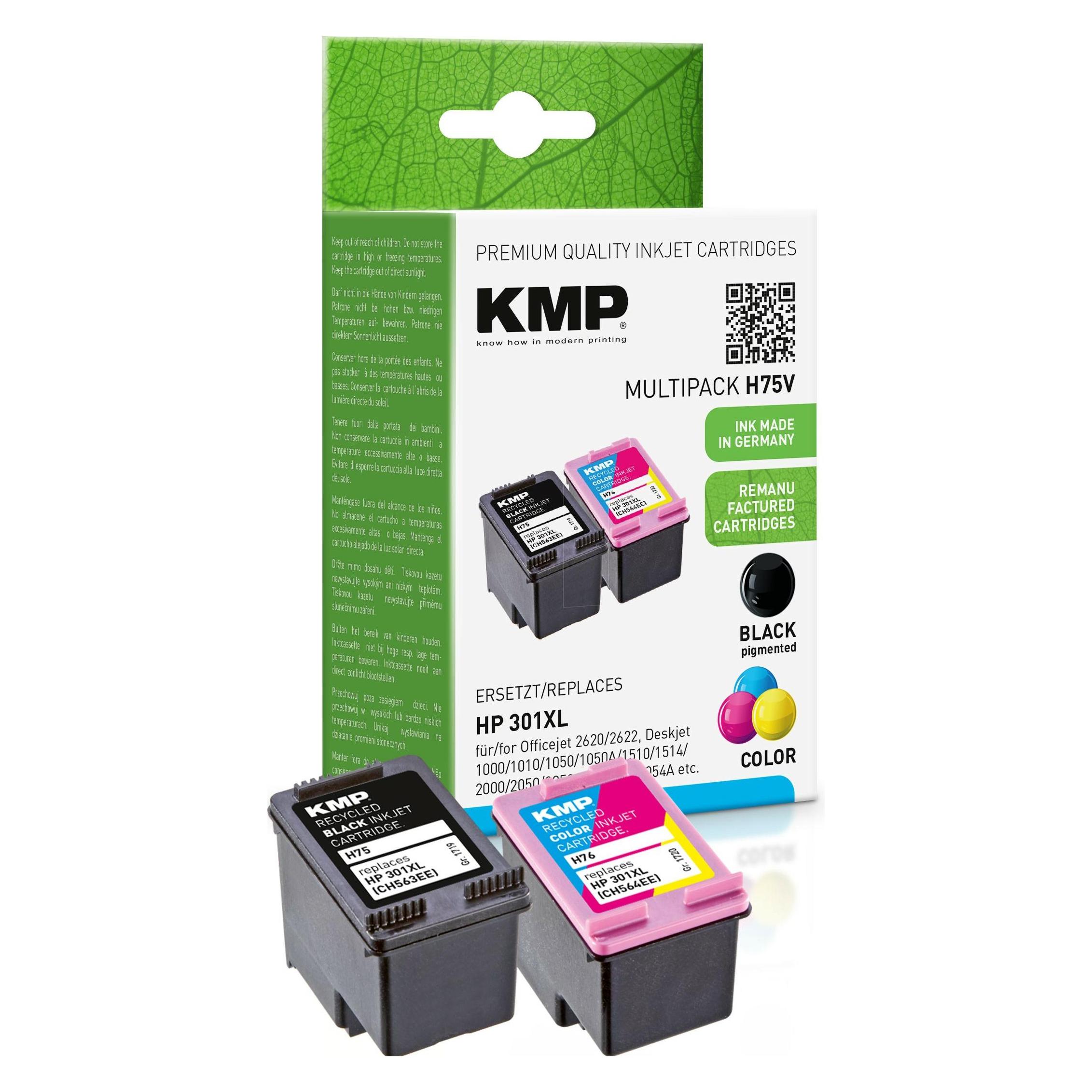 KMP Tintenpatronen Multipack ersetzt HP HP301XL (CH563EE, CH564EE) (1719,4005)