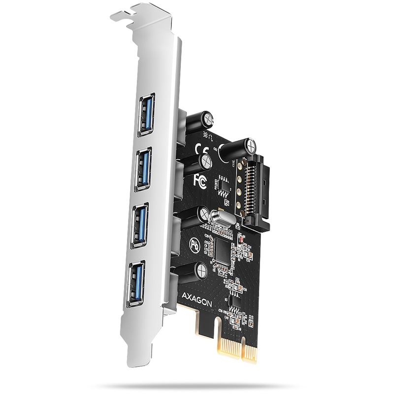 AXAGON PCEU-430RS Erweiterungskarte, PCIe 4.0 x1, 4x USB 3.0 - schwarz