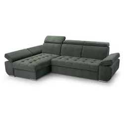 ECKSCHLAFSOFA Bianca dunkelgrün links