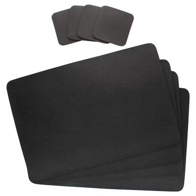 8tlg Set KIMARA Braun 4x Tischset 45x30cm & 4x Untersetzer 10x10cm Kunstleder – 4x 12092 & 4x 12097