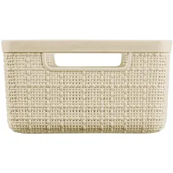 6x Curver, Aufbewahrungskorb, BASKET JUTE WHITE 245370 5L (20 cm, 1x)