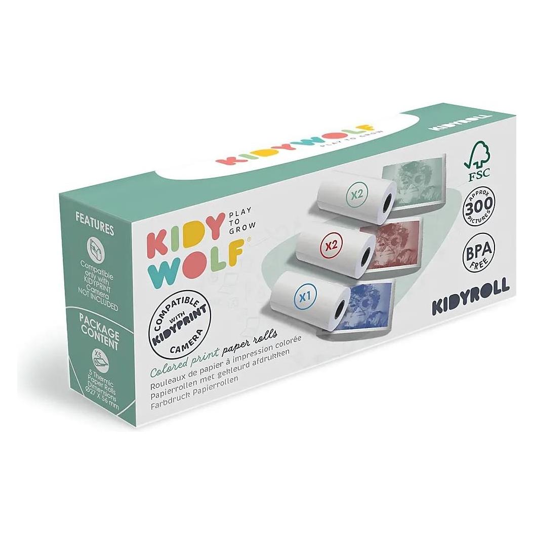 Kidywolf Buntpapier zu Sofortbildkamera 5 Rollen (KIDYROLL-CO)