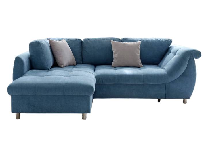 Ecksofa Schlafcouch Polsterecke L-Garnitur Wohnlandschaft Ottomane links in Blau / 17108