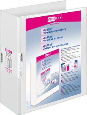 VELOFLEX Ringbuch VELODUR, DIN A4, 4-Ring-Mechanik, Rückenbreite 80 mm, weiß