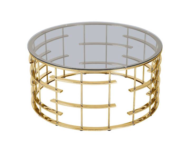 Table basse Kirpu Ø 90cm Doré/Doré