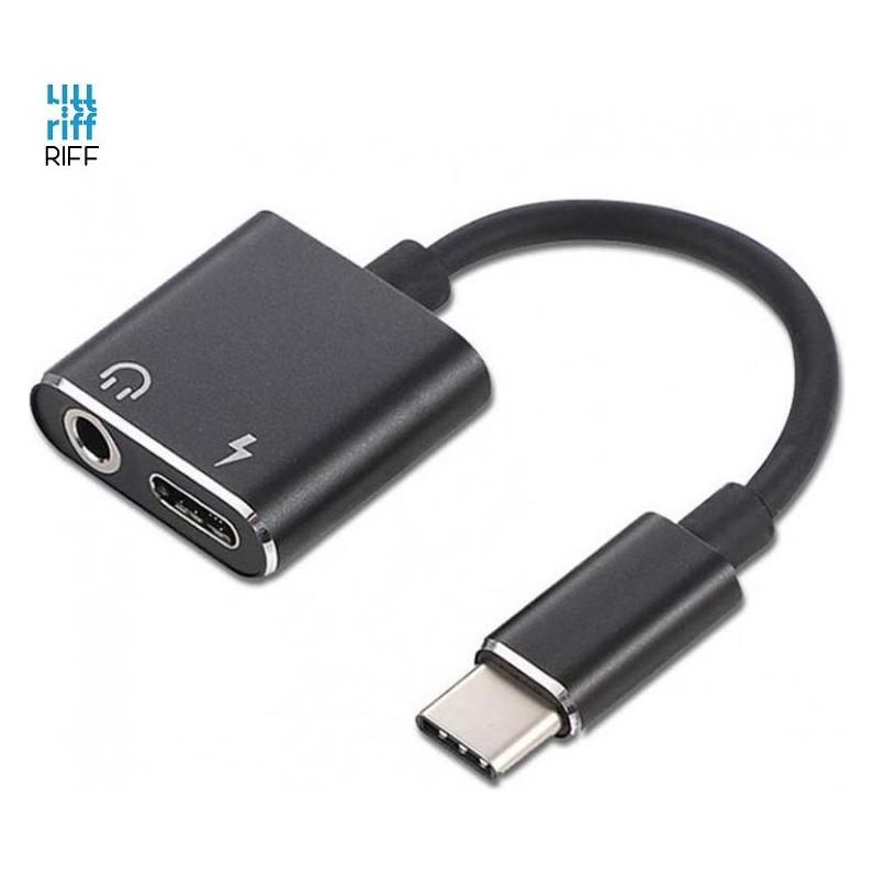 Riff Cable Adapter Type-C to Type-C + jack 3,5mm (RF-CON-TYPEC-3.5MM)