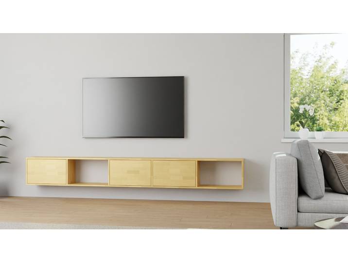Modernes Regal mit Wandhalterung Buche Natur geölt