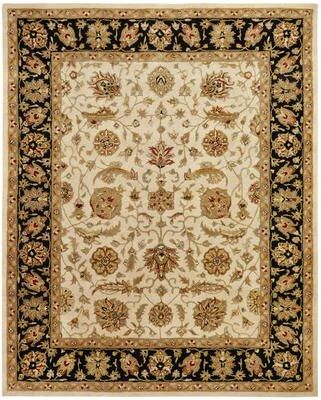 KALATY Empire Ivory and Black Wool Hand-tufted Area Rug