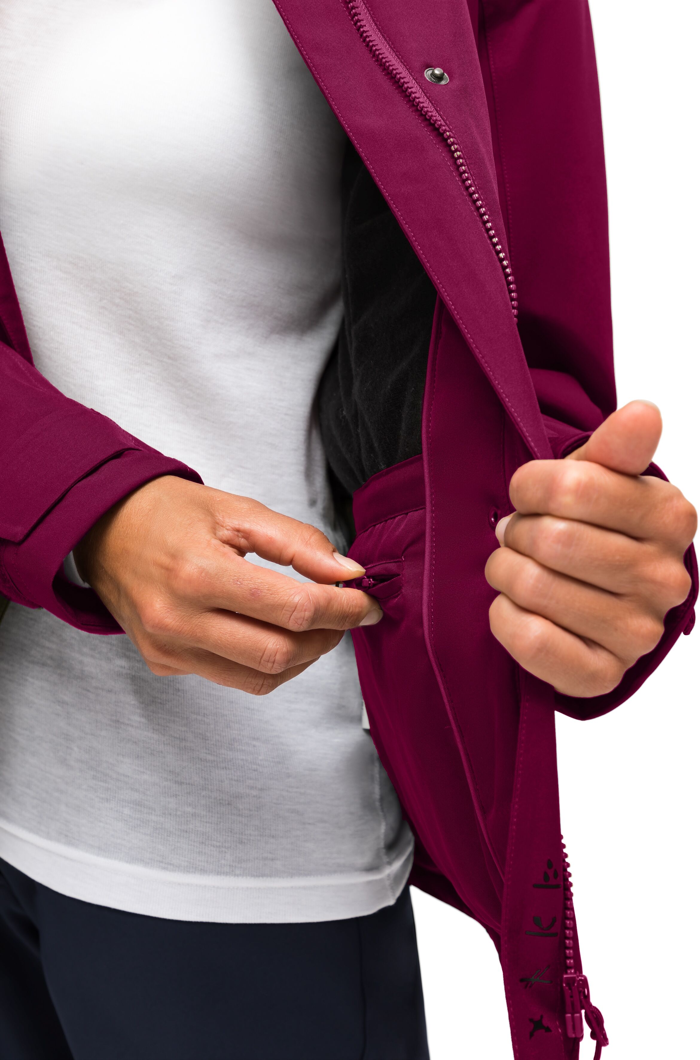 Maier Sports "Lisbon" warme Damen Jacke, wattierte Regenjacke, wasserdicht + atmungsaktiv bordeaux 22