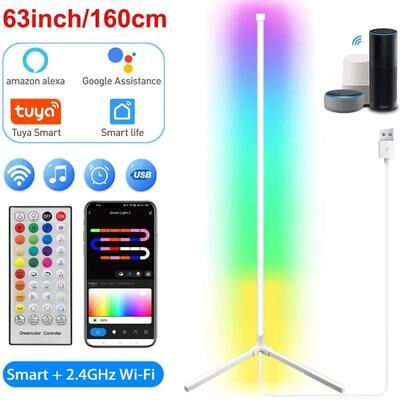 Uplift Picks Smart Tuya RGB Corner Floor Lamp With Alexa Voice Control Mood Lighting white Wifi (40 Keys) rgb 160 Cm (63 Inch)