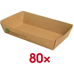 Papstar Snackschalen »pure«, 80 Stück braun, 15.5x3.5x8.5 cm