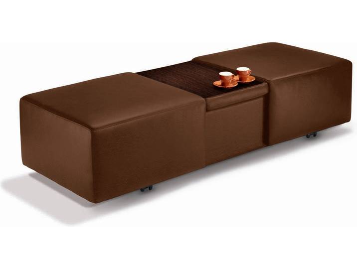 Hocker, 130x64 cm, Luxus-Microfaser & Longlife Leder, Braun, Ausziehbar, Vintage, W.SCHILLIG