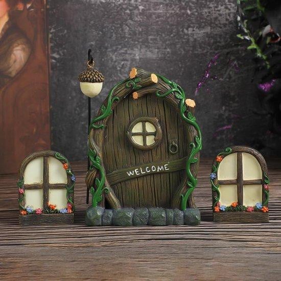 Set van 4 meerkleurige miniatuurtuinbeelden voor op tafel
