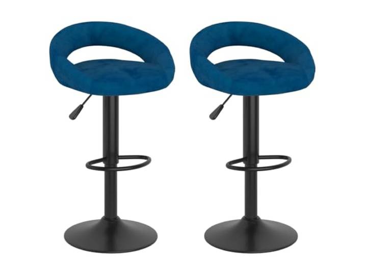 Makastle Barhocker 2 STK. Blau Samt