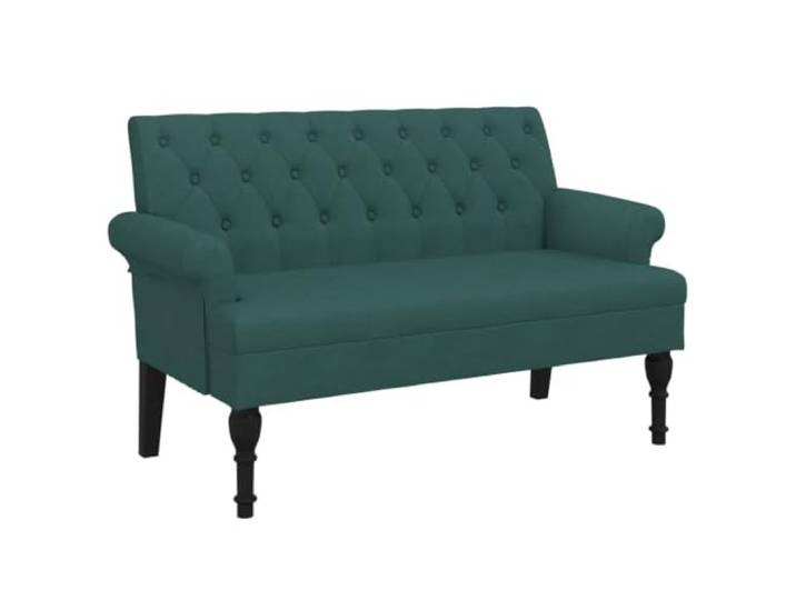 Makastle Sitzbank mit Rückenlehne Dunkelgrün 120x62x75,5 cm Stoff