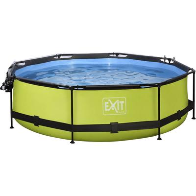 Framepool EXIT "inkl. multifunktionaler Abdeckung", grün, H:76cm Ø:300cm, Schwimmbecken, ØxH: 300x76 cm, mit Filterkartuschen-Pumpe und Abdeckung