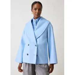 bonprix Oversize Jacke aus weichem Woll-Mix, blau, Gr.50, stilvolle Woll-Jacke in schöner Premium-Qualität, aus Wolle