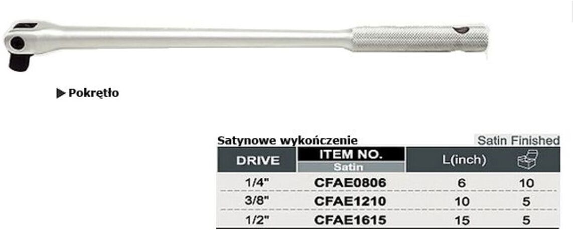 Drehgriff TOPTUL 3/8 zoll Länge 10 zoll
