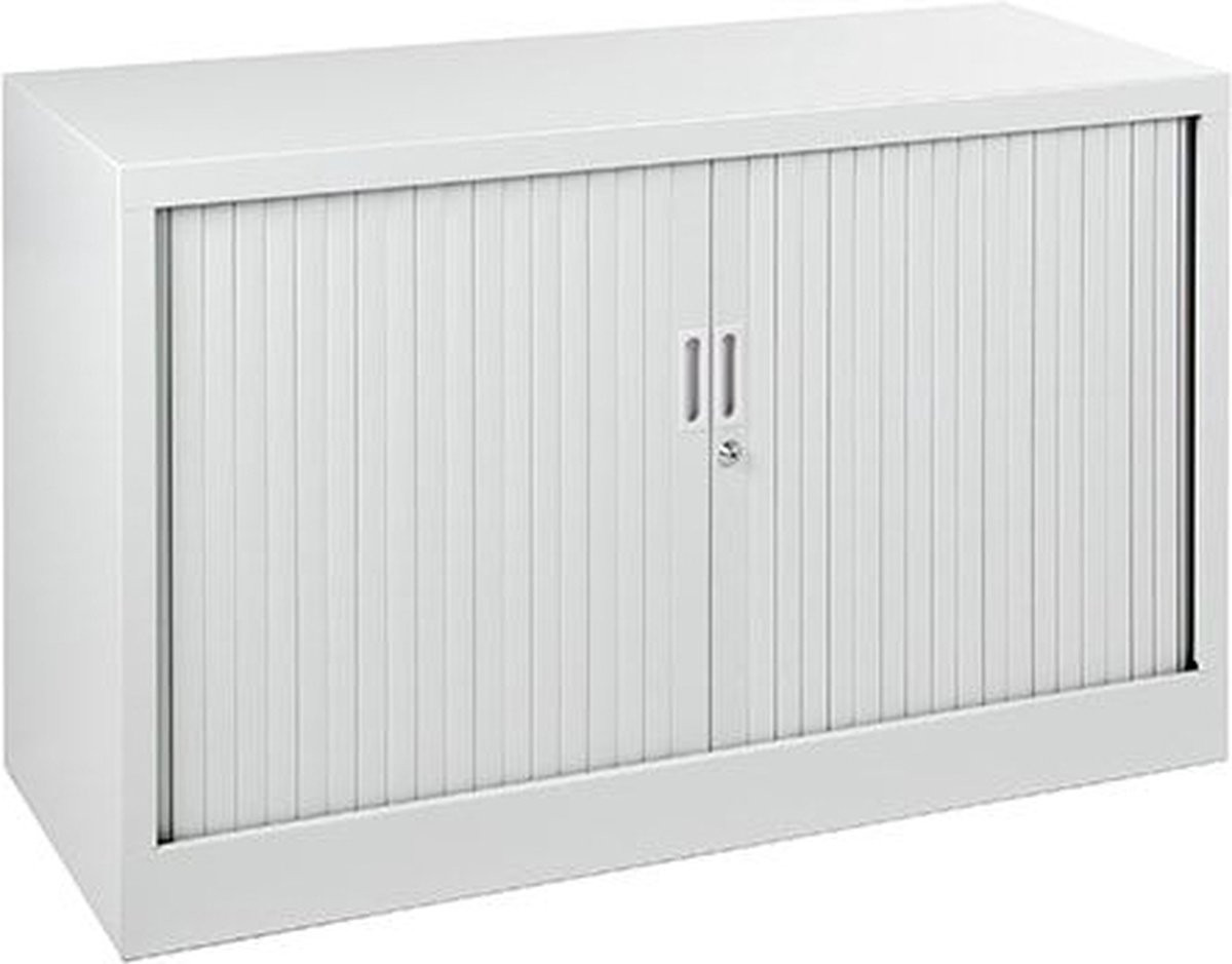 ABC Kantoormeubelen Stalen roldeurkast Havana Grijs B/D/H: 120 x 43 x 69 cm