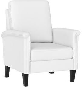 Costway Floral Accent Chair Farmhouse Boho Armchair with Solid Wood Legs and High Back-Beige