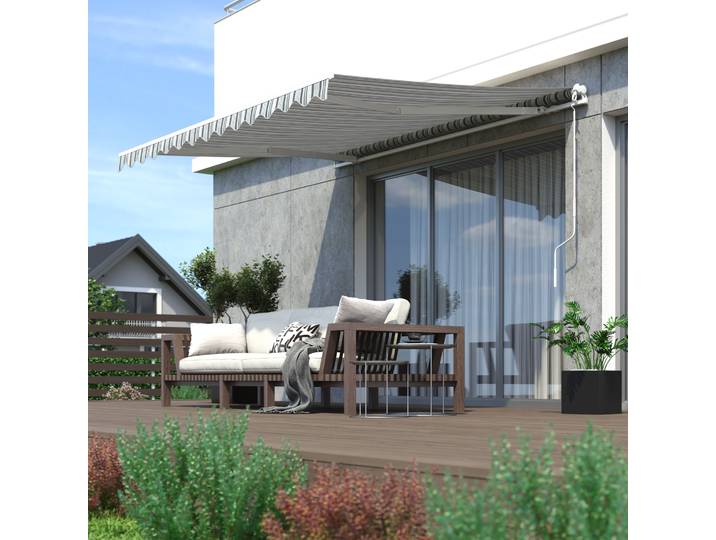 Gelenkarmmarkise Easy 2,95x2 m, grau-weiß (Multi) paramondo