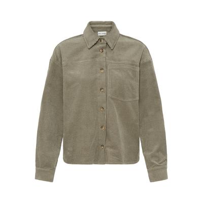 Hemdjacke PULZ JEANS "Damen Overshirts PZESSY", Damen, Gr. M, grün (vetiver), Obermaterial: 100% Baumwolle CO., Jacken