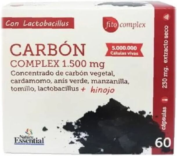 Nature Essential CARBÓN VEGETAL ACTIVADO COMPLEX 1500mg 60 Caps