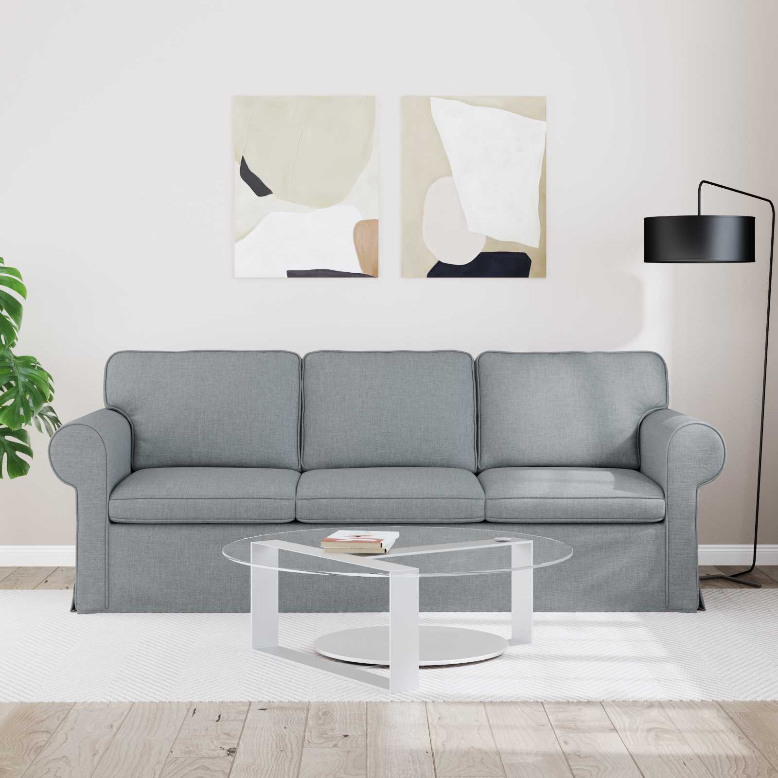 vidaXL Canapé Gris clair 215 x 82 x 80 cm tissu