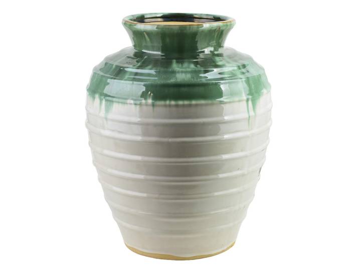 Mondex Vase Evro grün 36.5/36.5/44 cm Keramik, Grün, 44 cm, Dekoration, Vasen, Keramikvasen