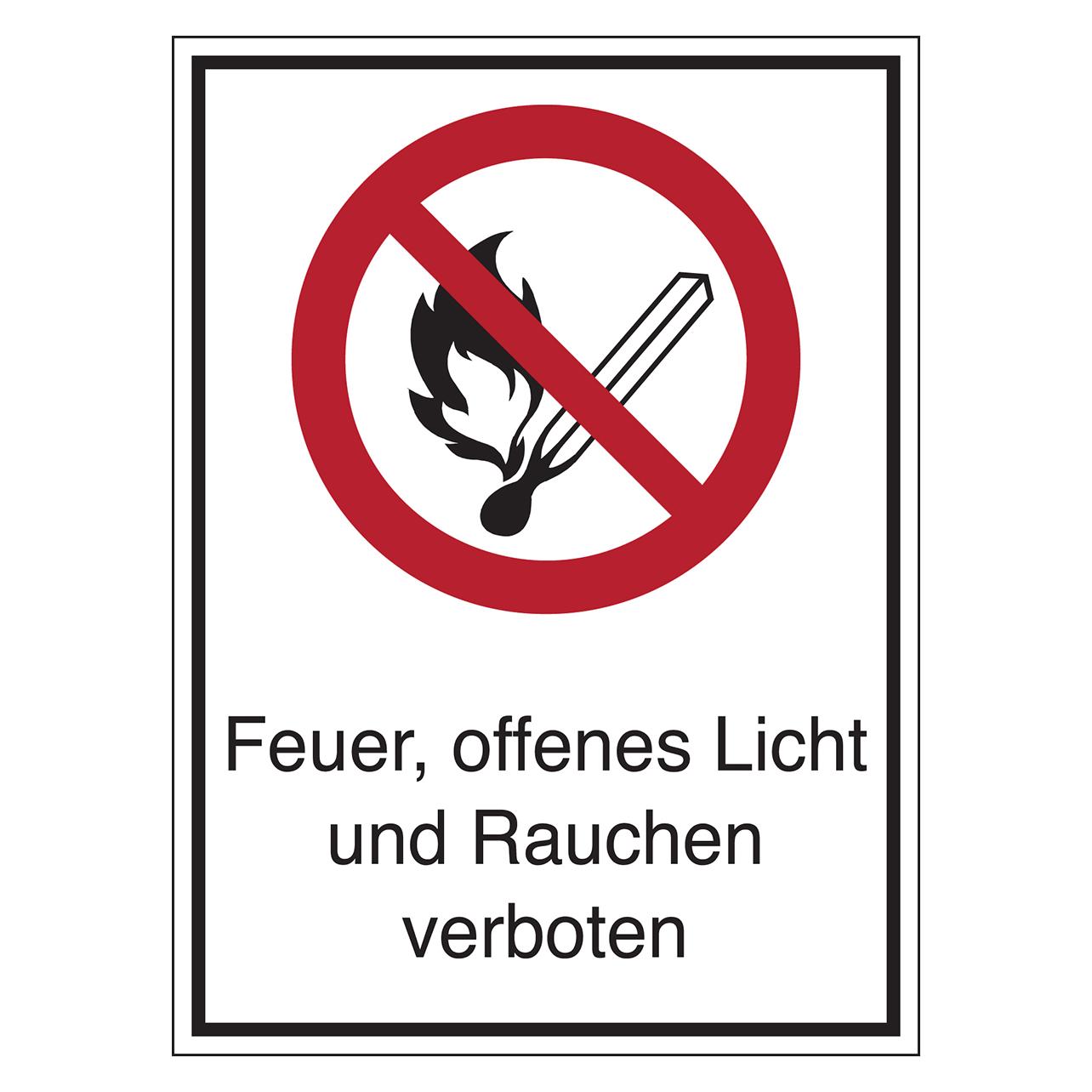 Brady STD-144-131X185-B7527, Verbotsschilder - Feuer, offenes Licht und Rauchen verboten (800485)