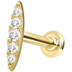 14 Karat Gold Labret mit Innengewinde MOISSANIT-OVAL