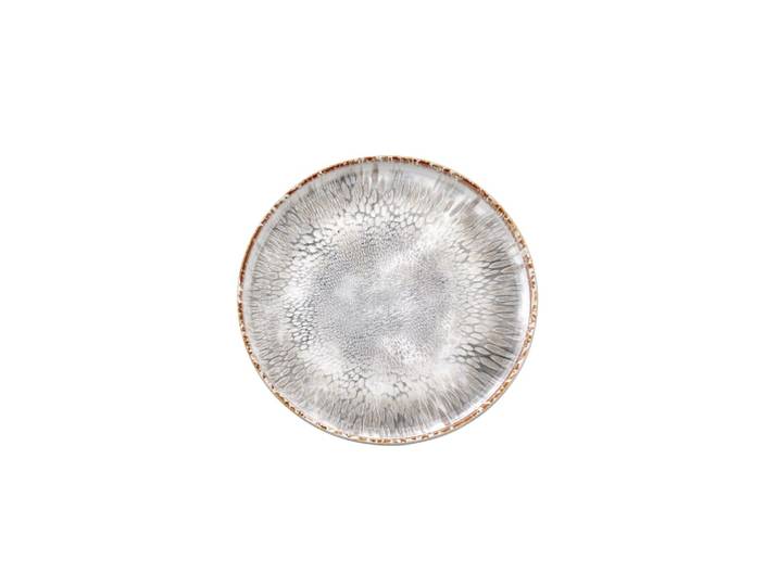 Assiette à pain en grès gris texturé