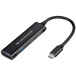 Conceptronic HUBBIES12B USB-Hub 2+2 Port USB-A, USB-C® USB 3.0 5 GBit/s mit USB-C® Stecker Schwarz HUBBIES12B