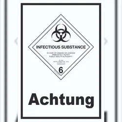 HB-Druck Schild Ansteckungsgefahr Achtung Infectious Substance hochkant A0 (841x1189mm)