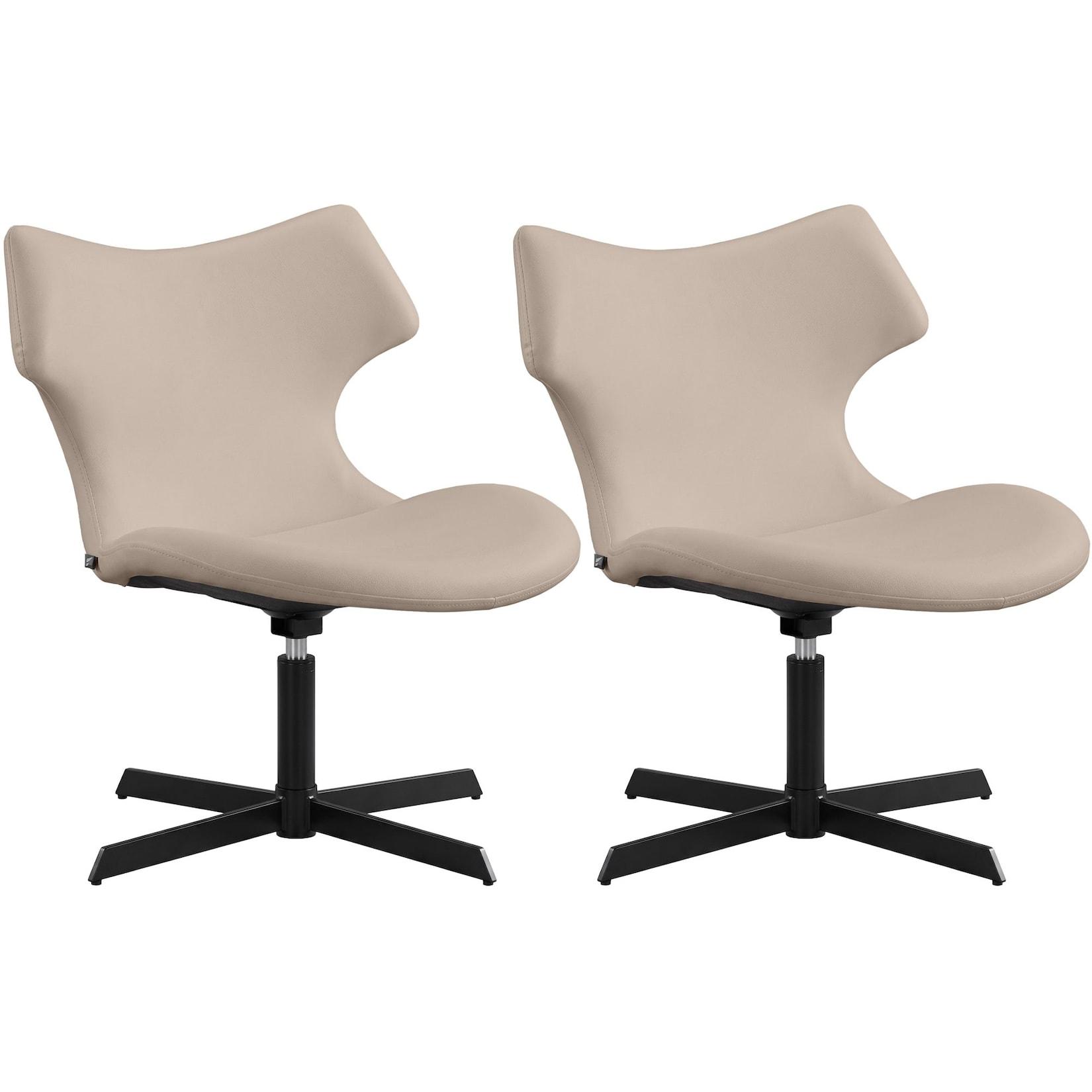 CLP 2er Set Lounger Welland Kunstleder - Farbe: creme