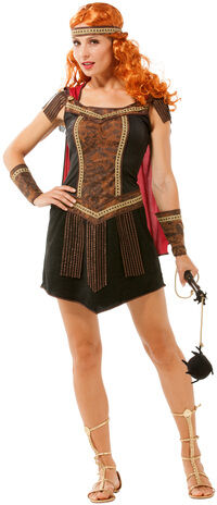 Gladiatorin-Kostüm "Xanthia", braun/schwarz/rot